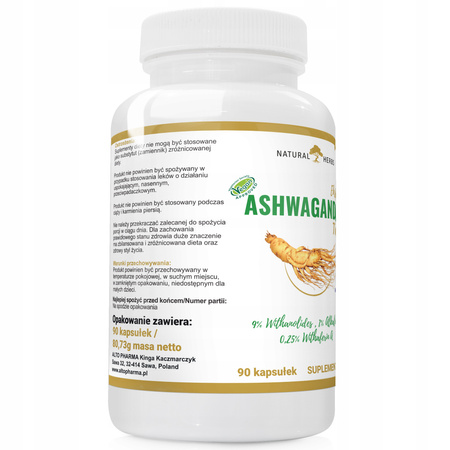 Kapsułki ashwagandha Natural Herbs 777 mg 90 szt. bezglutenowe wegańskie