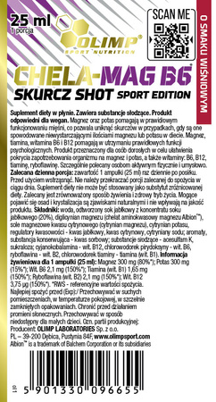 OLIMP CHELA MAG B6 SKURCZ SHOT SOK AMPUŁKA SZKLANA 25 ML