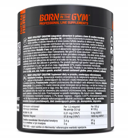 KREATYNA OLIMP ROCKY ATHLETES CREATINE 200 g BEZSMAKOWY