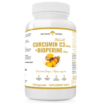 CURCUMIN C3 500mg BIOPERINE 10mg 120 kapsułek