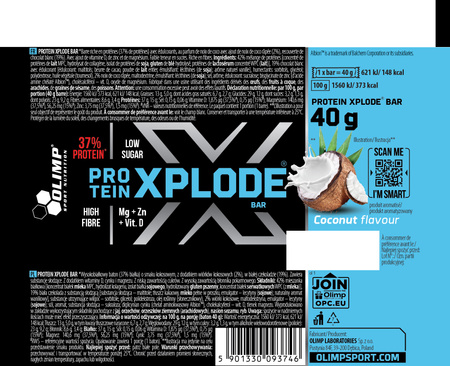 BATON PROTEINOWY OLIMP PROTEIN XPLODE BAR 40g KOKOSOWY