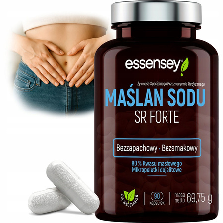 Essensey Maślan Sodu SR Forte bezsmakowy na układ pokarmowy, 90 kapsułek