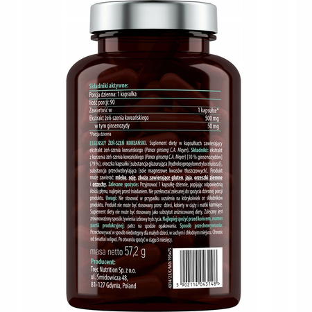 ESSENSEY ŻEŃ-SZEŃ KOREAŃSKI 500mg, 90kaps