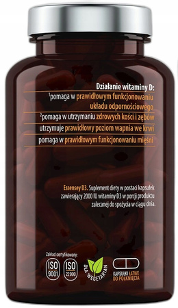 ESSENSEY SUPLEMENT DIETY WITAMINA D3 2000 UI 120 kaps